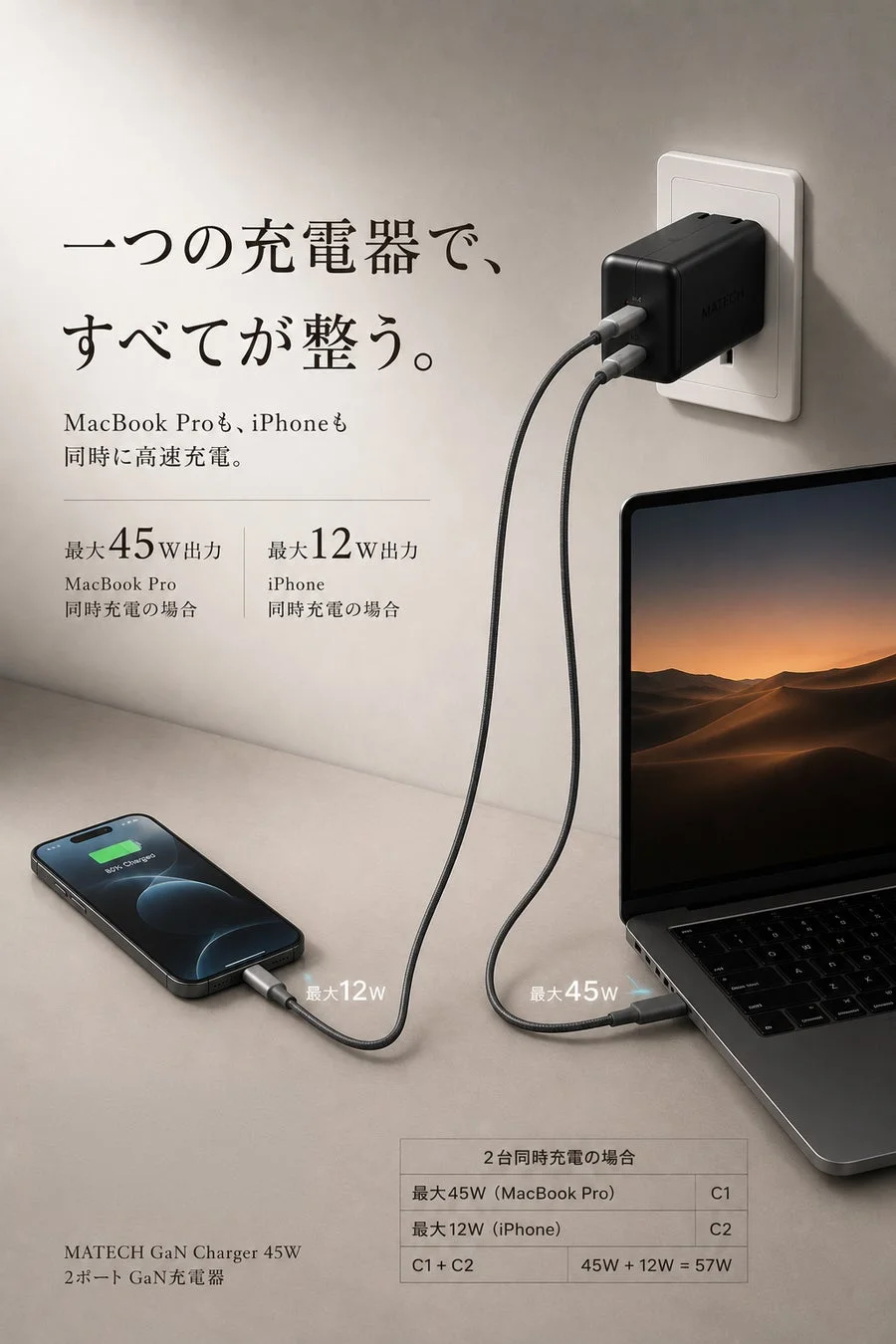 2台同時充電のイメージ