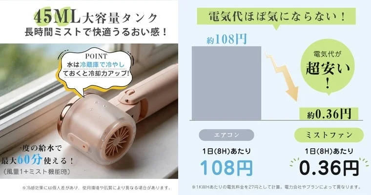 大容量タンクと連続噴霧時間