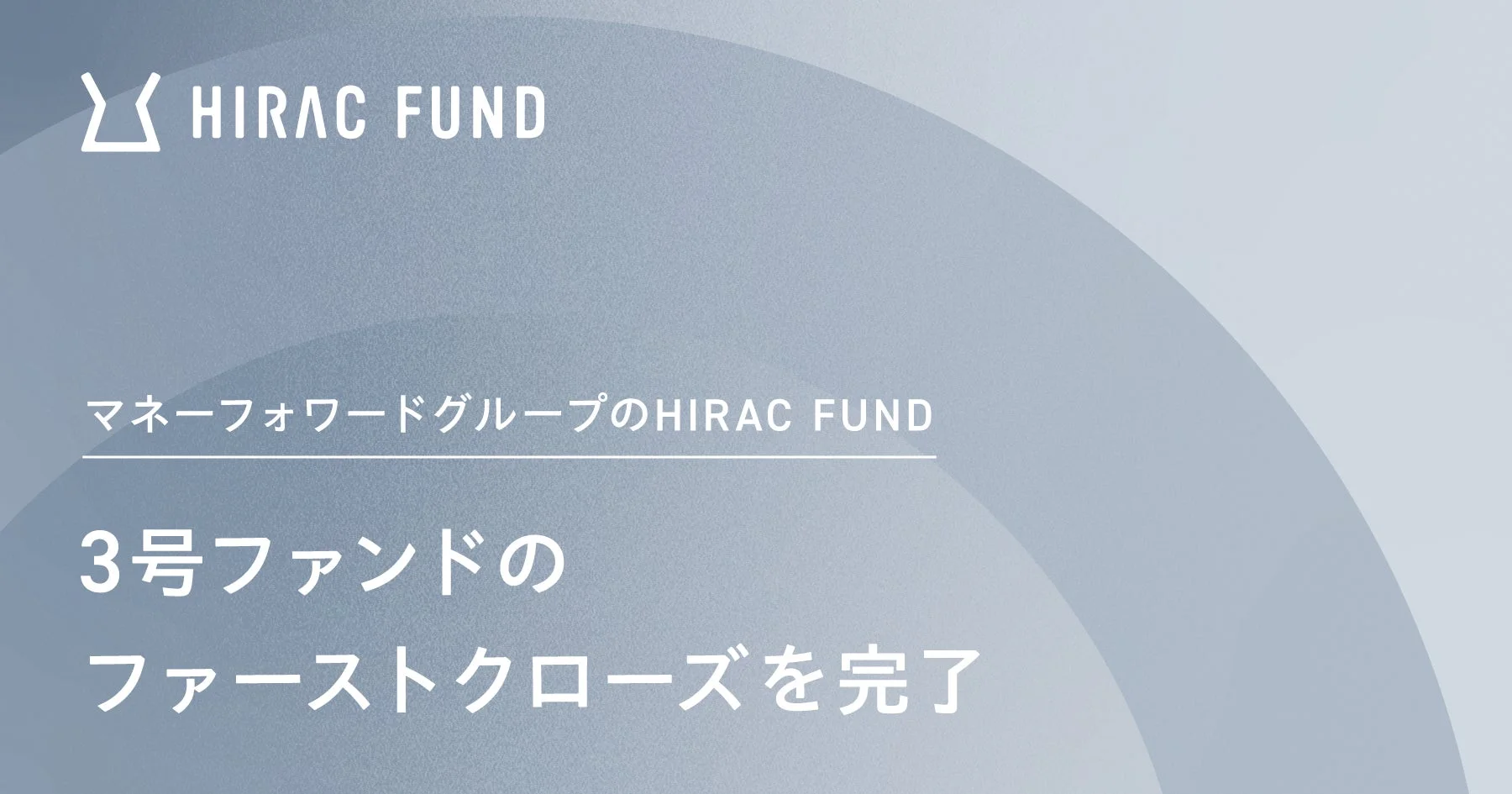 HIRAC FUND 3号ファンドのファーストクローズを示す画像