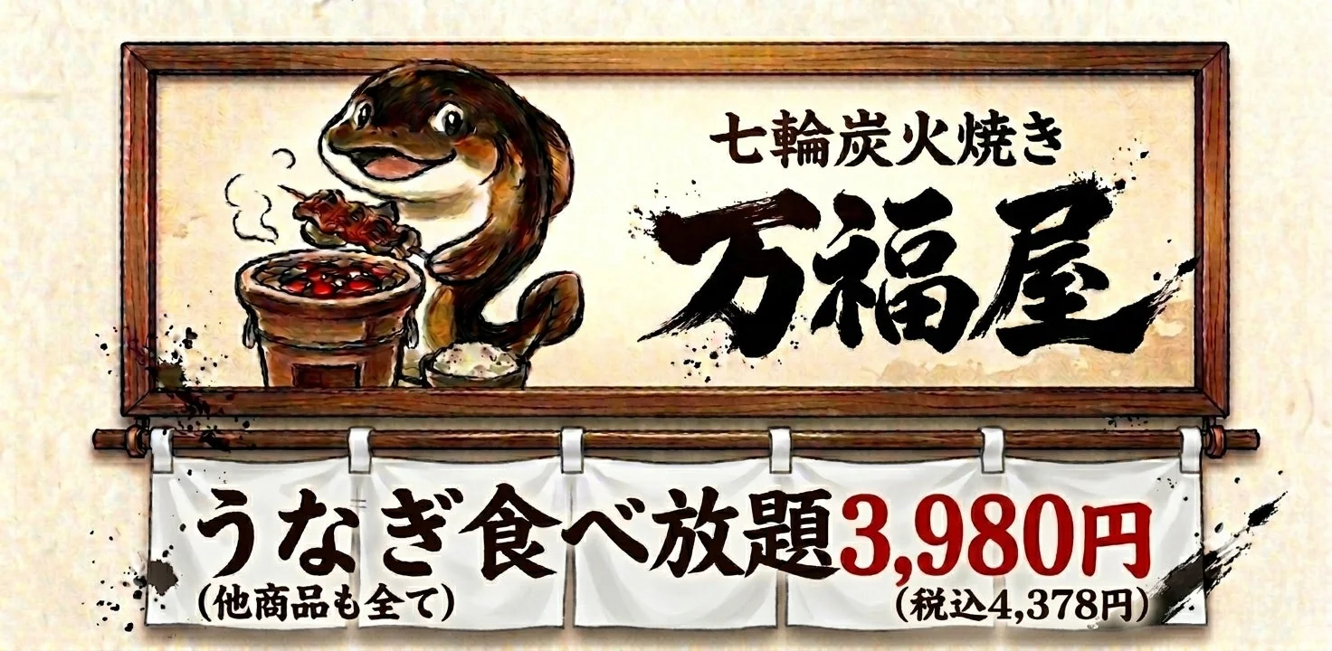 うなぎ食べ放題の万福屋