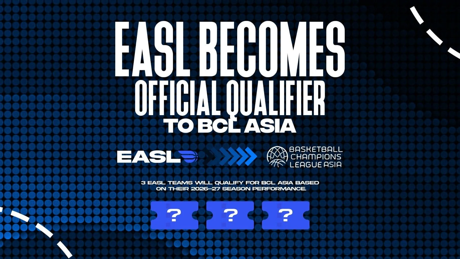 EASLがBCLアジアの公式予選となることを発表する画像です。