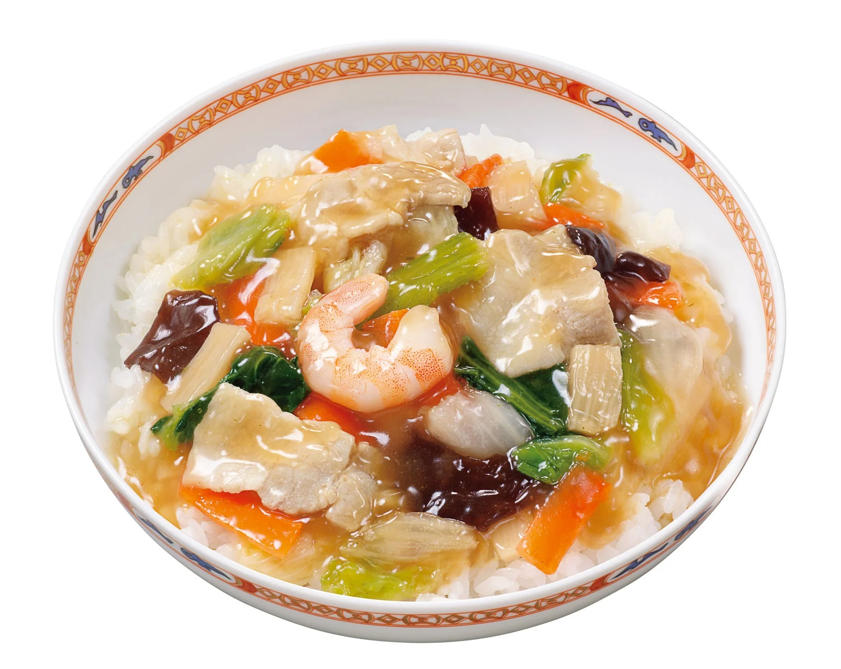 まん福どん 中華丼 盛り付け例