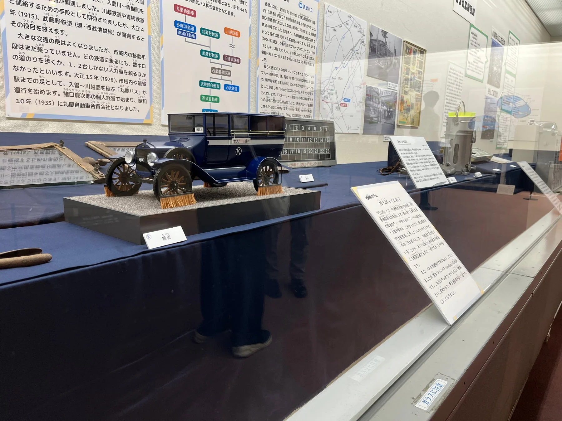 バスの模型と歴史の展示