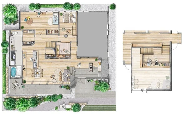 住宅の多層階間取り図