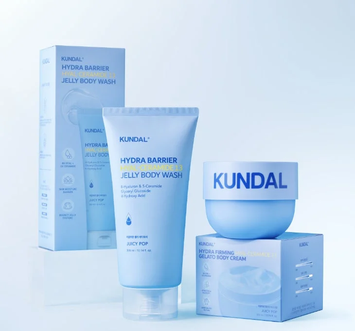 KUNDAL HYDRA BARRIER HYAL CERAMIDE 13 JELLY BODY WASH and GELATO BODY CREAM