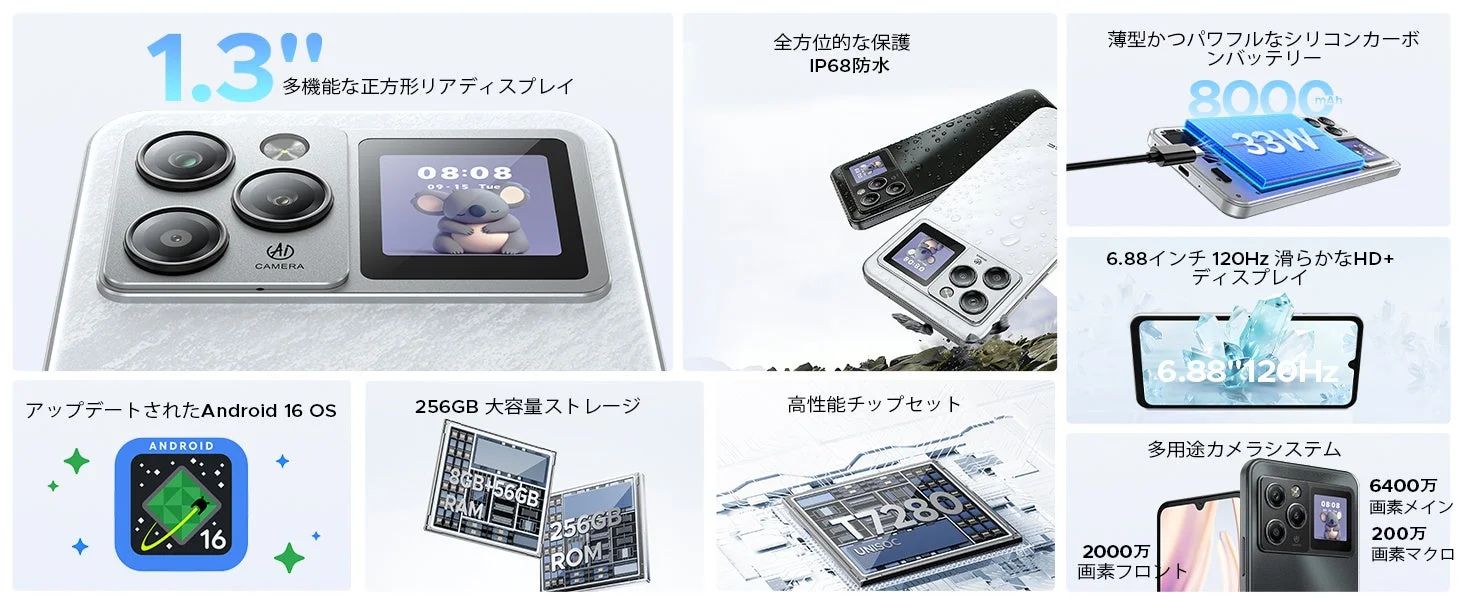多機能なリアディスプレイと高性能