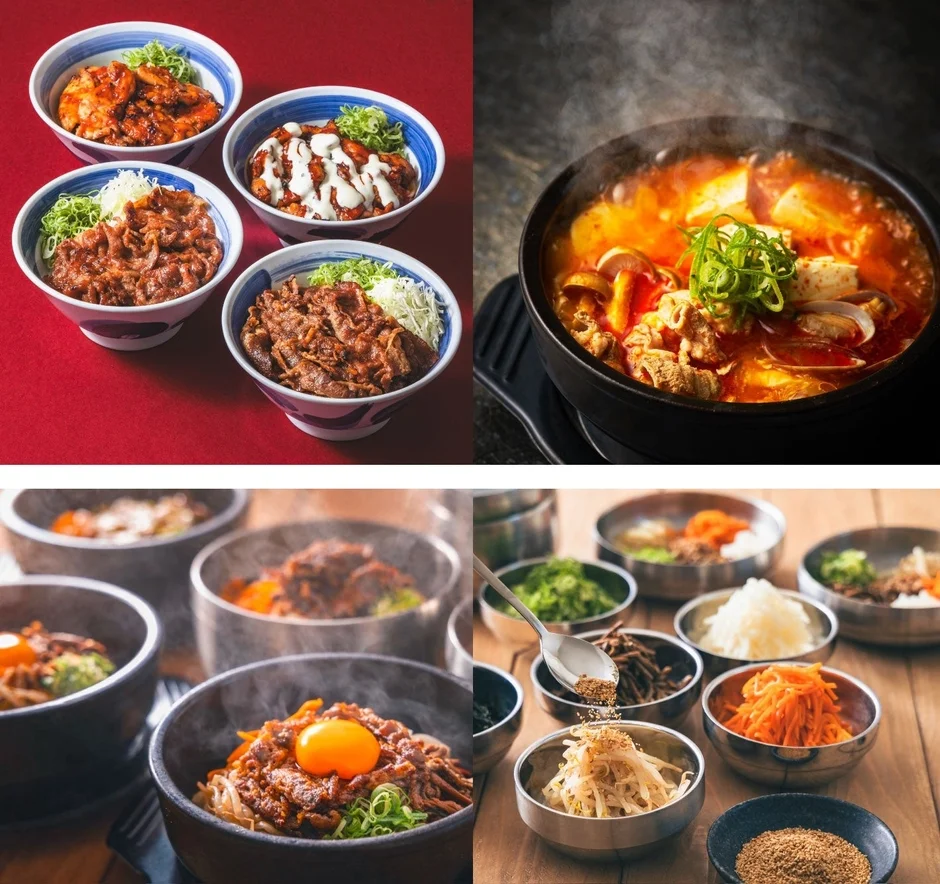 韓丼のメニューコラージュ