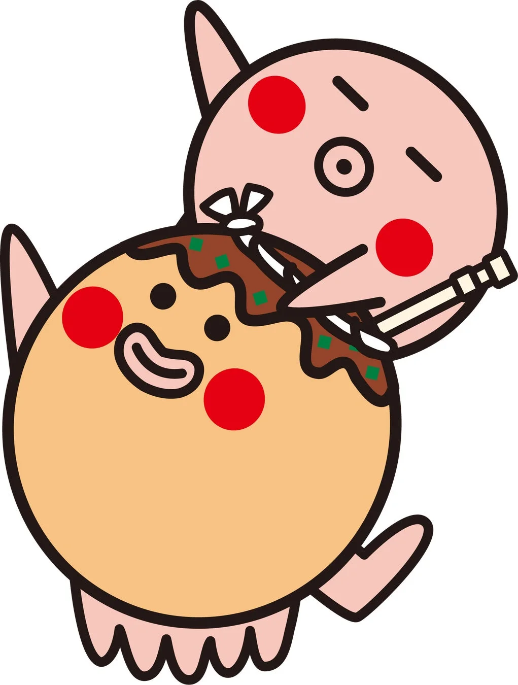 たこ焼きとタコのキャラクター