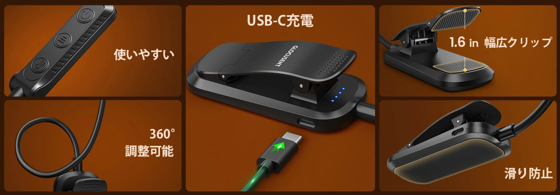 Glocusent A40 Clip Lightの機能紹介
