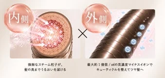 スチームとマイナスイオンの説明図