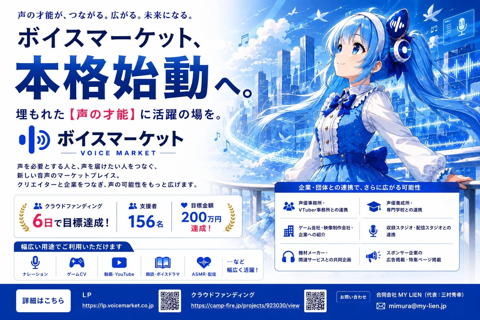 ボイスマーケット、本格始動へ。埋もれた【声の才能】に活躍の場を。