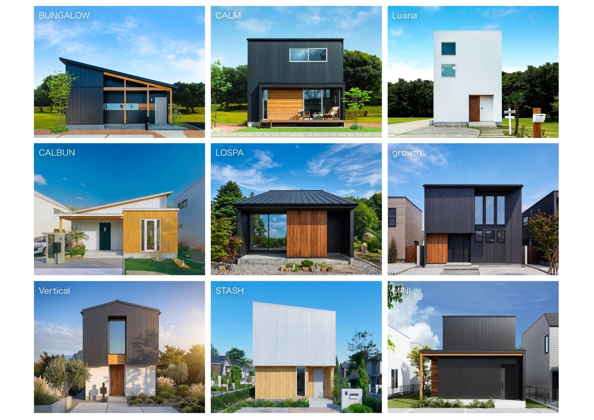 モダン住宅、デザイン住宅、建築、家、一戸建て、外観デザイン、シンプルモダン、スタイリッシュ、多様なデザイン、住宅ギャラリー、モダン建築、ミニマルデザイン、バンガロー、平屋、2階建て