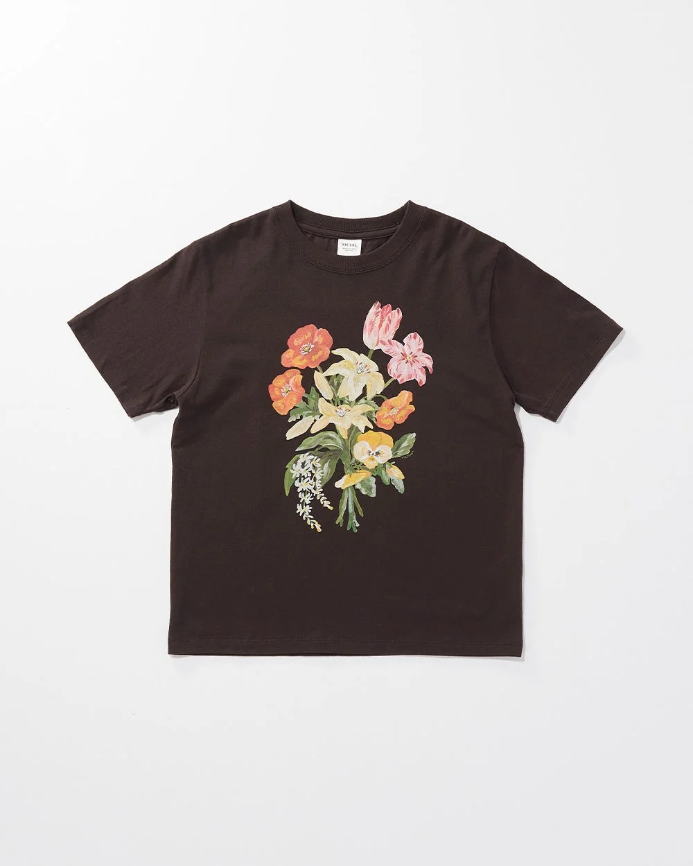 花柄プリントTシャツ