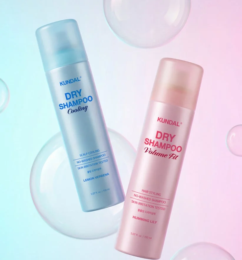 KUNDAL DRY SHAMPOO Cooling SCALP COOLING NO-WASHED SHAMPOO and Volume Fit HAIR STYLING NO-WASHED SHAMPOO