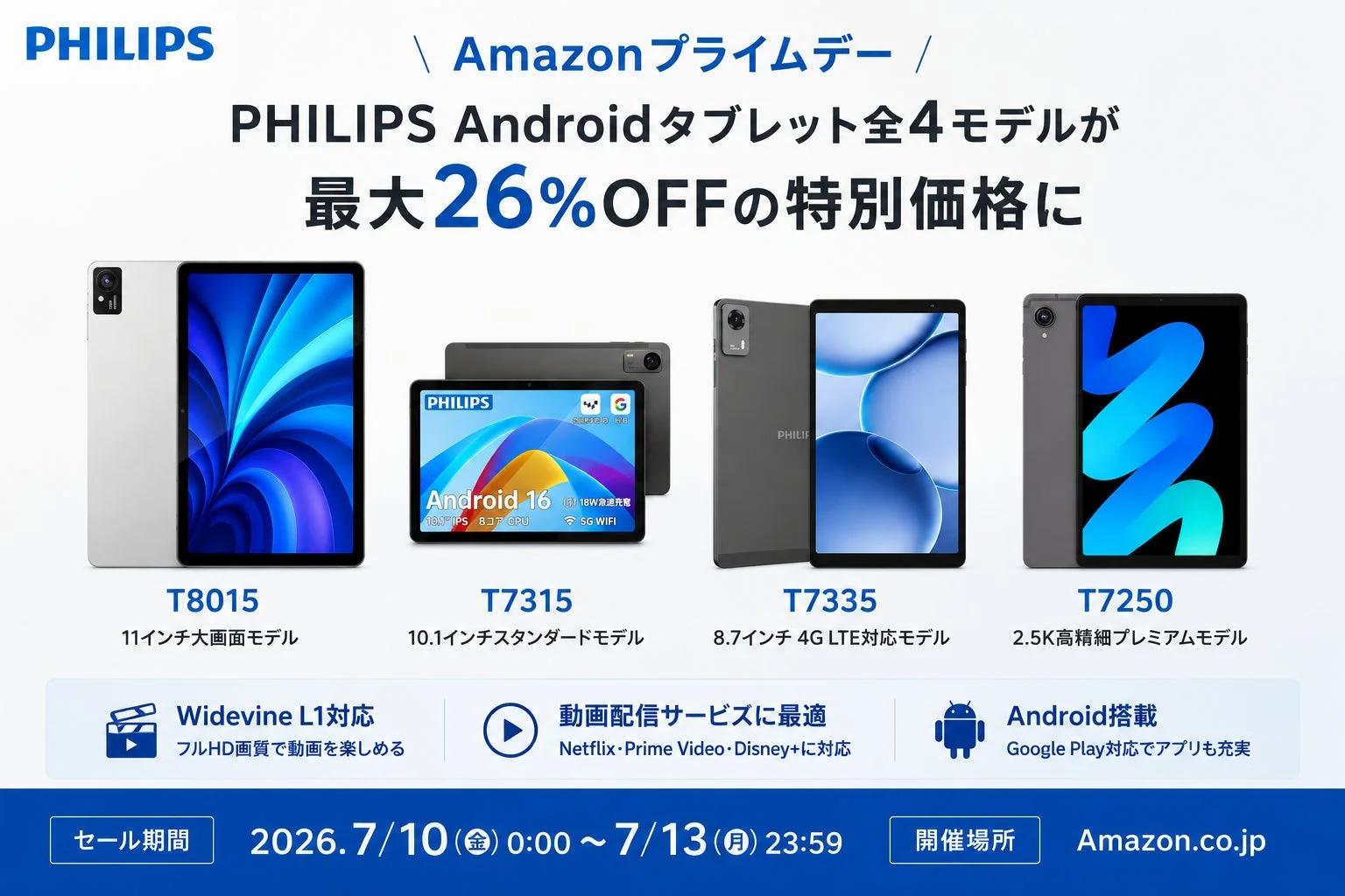 PHILIPS Amazonプライムデー タブレットセール