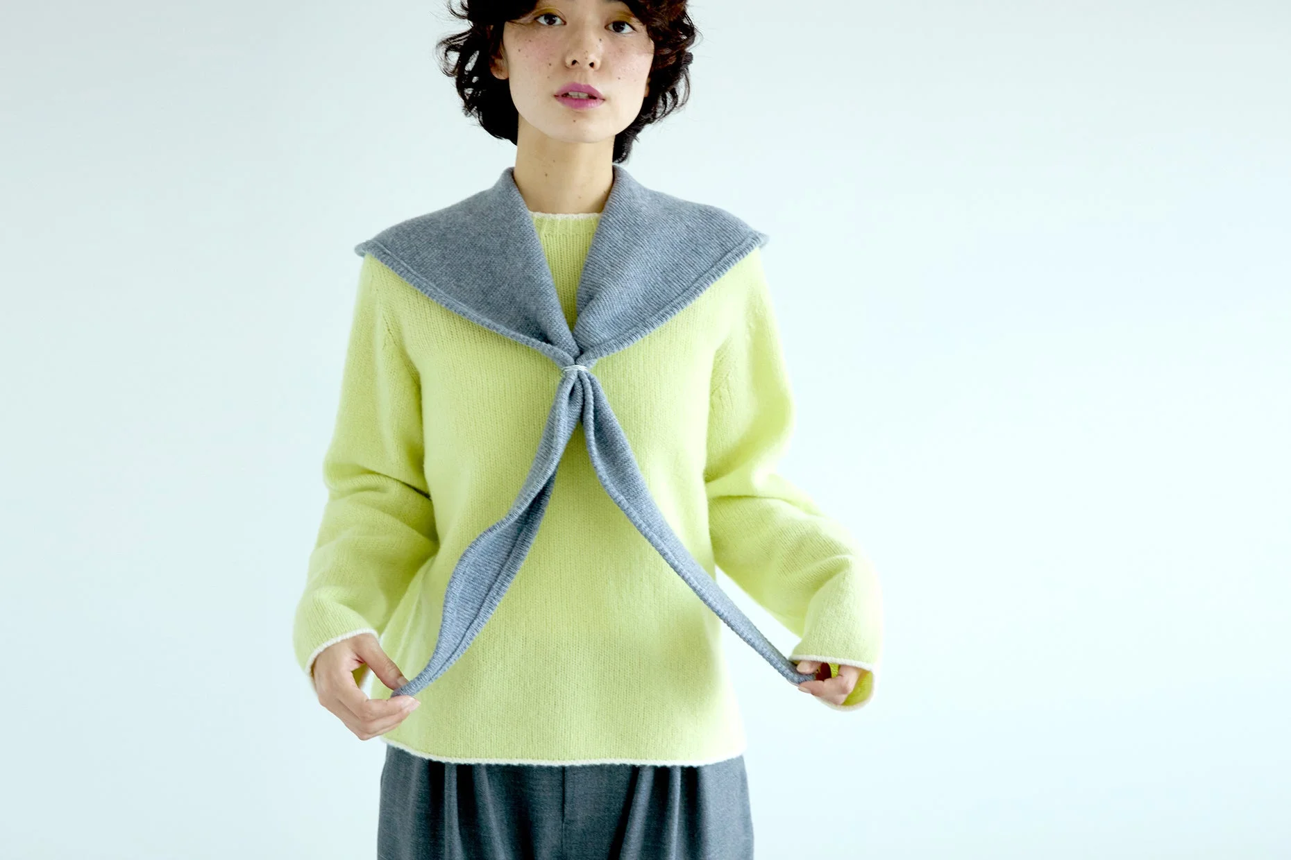 knit hood muffler着用例1