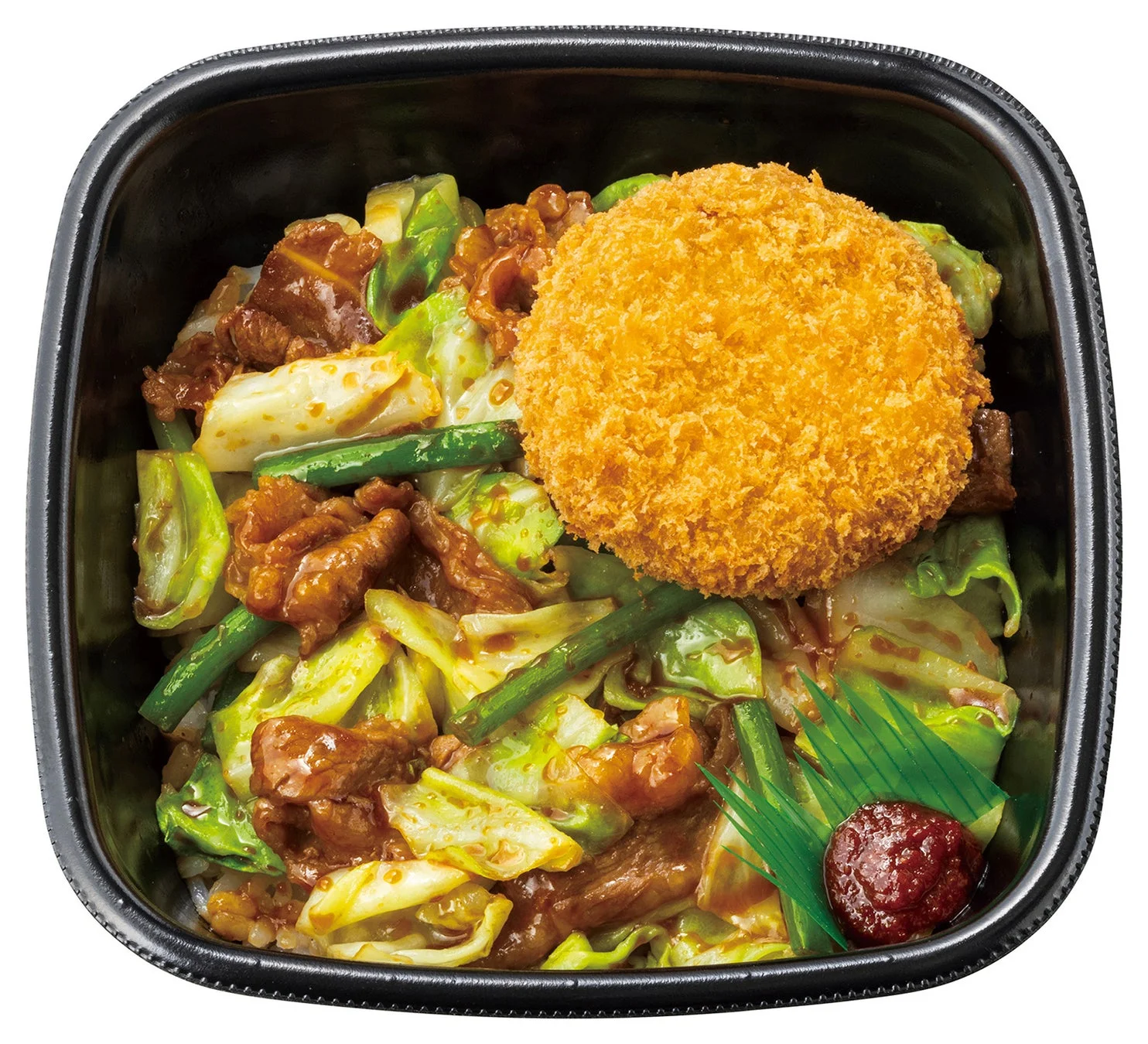 メンチカツ牛キャベ丼