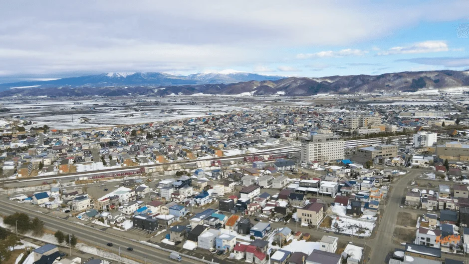 冬の北海道の街並み