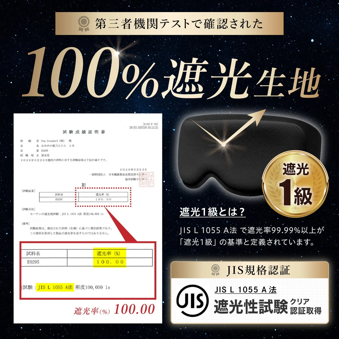 遮光性試験結果