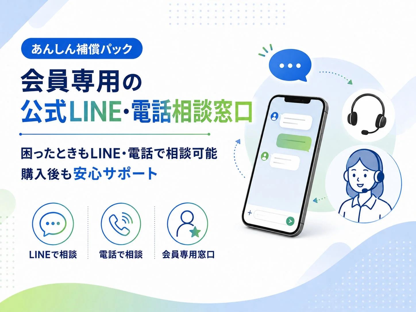 会員専用の公式LINE・電話相談窓口