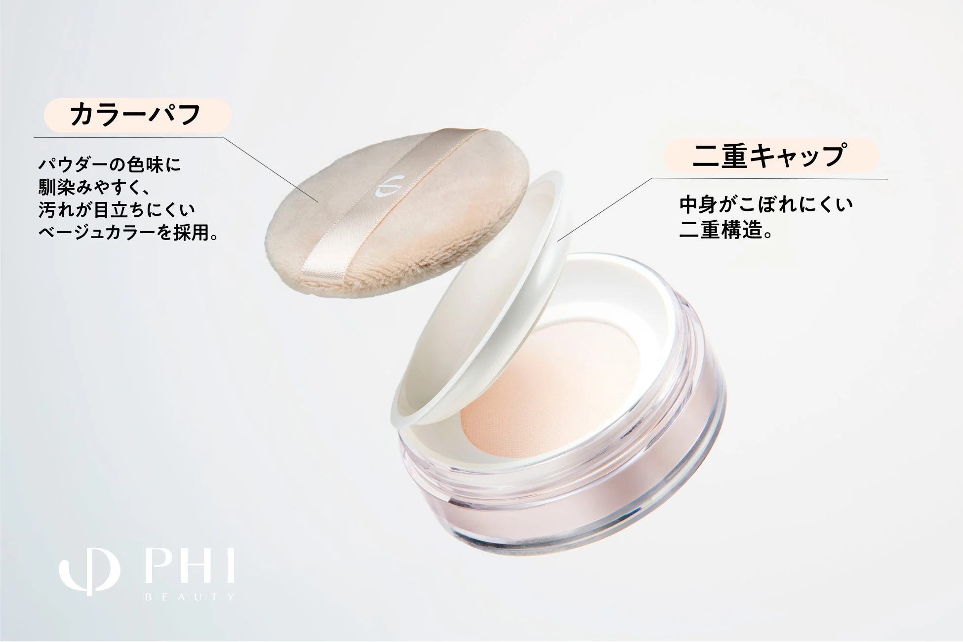パウダー容器とパフ