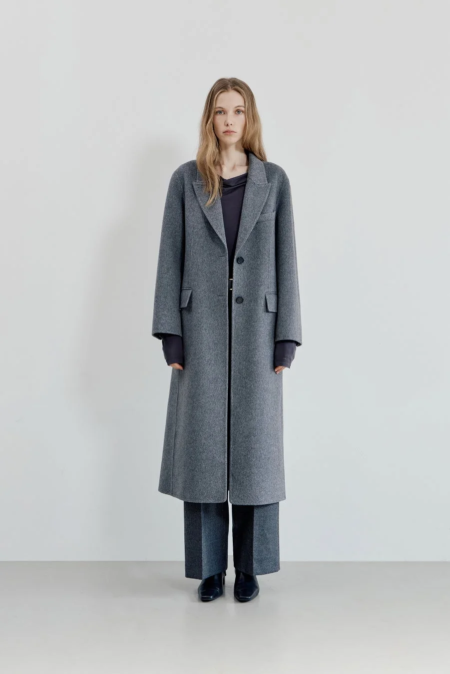 WOOL-CASHMERE HANDMADE LONGCOAT