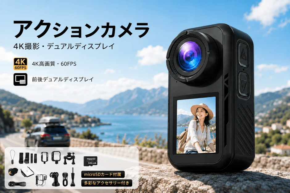 マグネット着脱式アクションカメラ