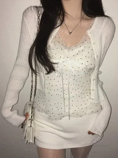 ドット柄シアーレイヤードタンクトップ