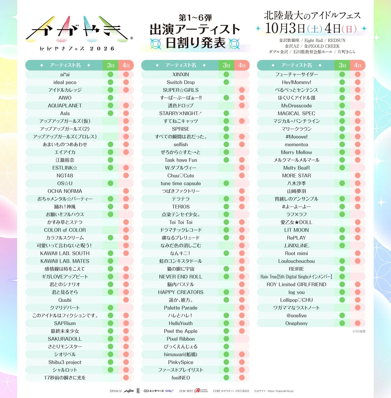 北陸最大のアイドルフェス「かがやきフェス2026」