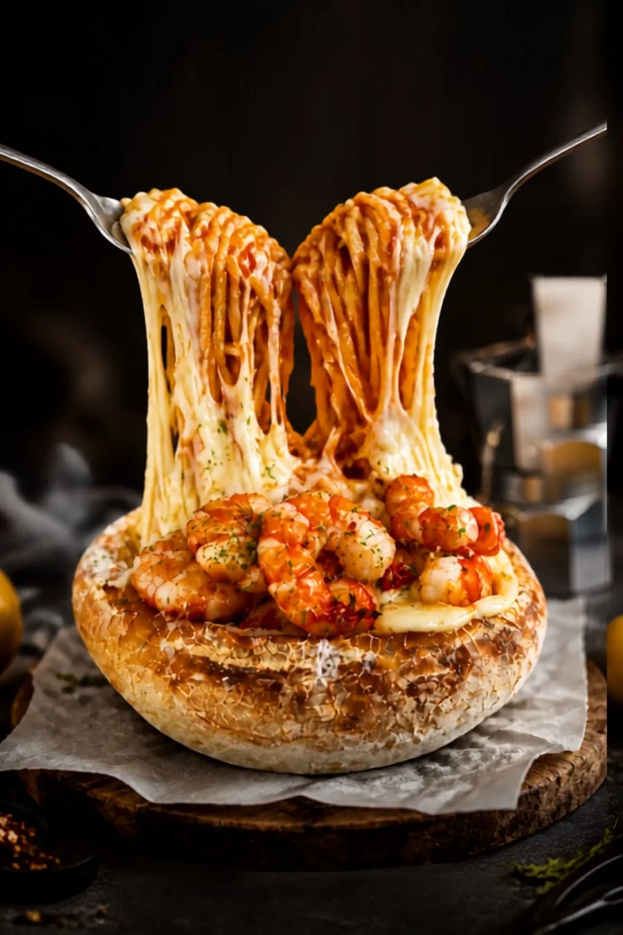 チーズが伸びるパスタ