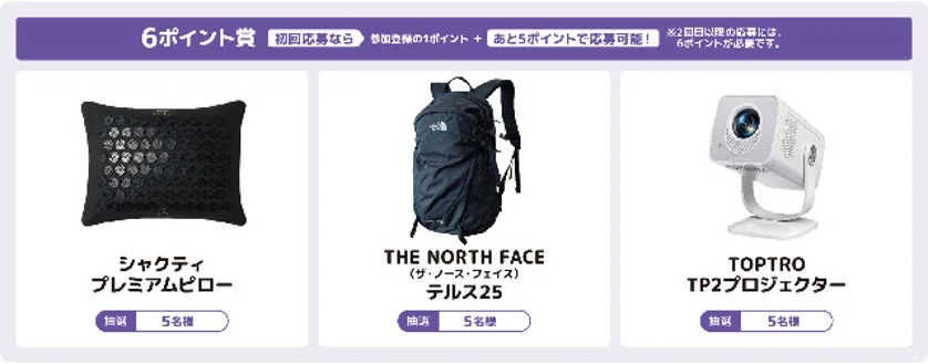 6ポイント賞の賞品