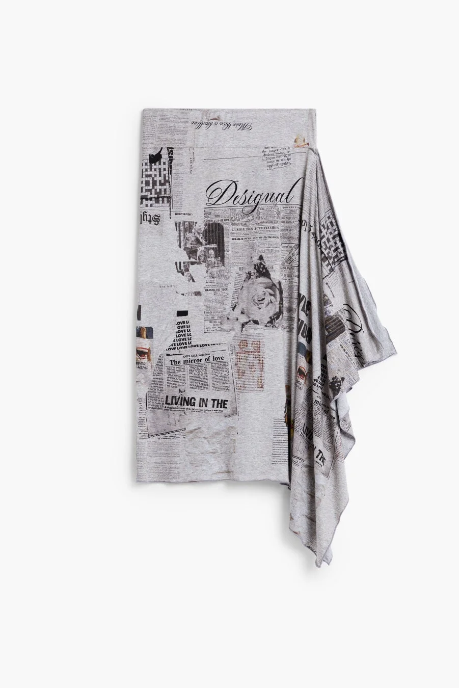 Desigual ニュースペーパープリント Tシャツ