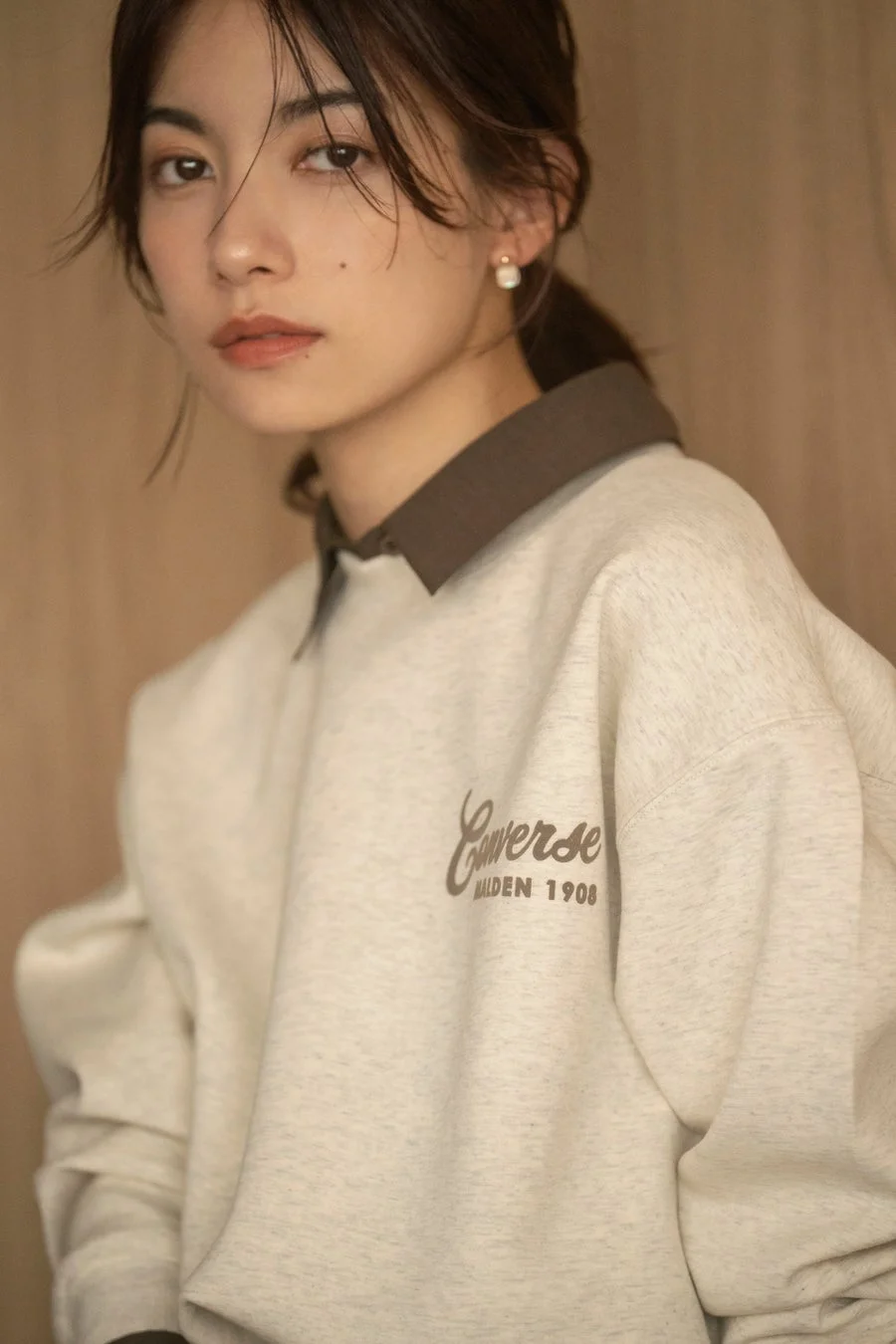 COHINA CONVERSE別注 ダンボールプルオーバー Oatmeal