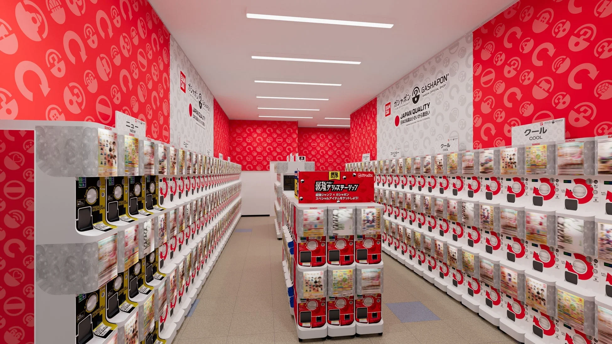 ガシャポンバンダイオフィシャルショップの店内風景