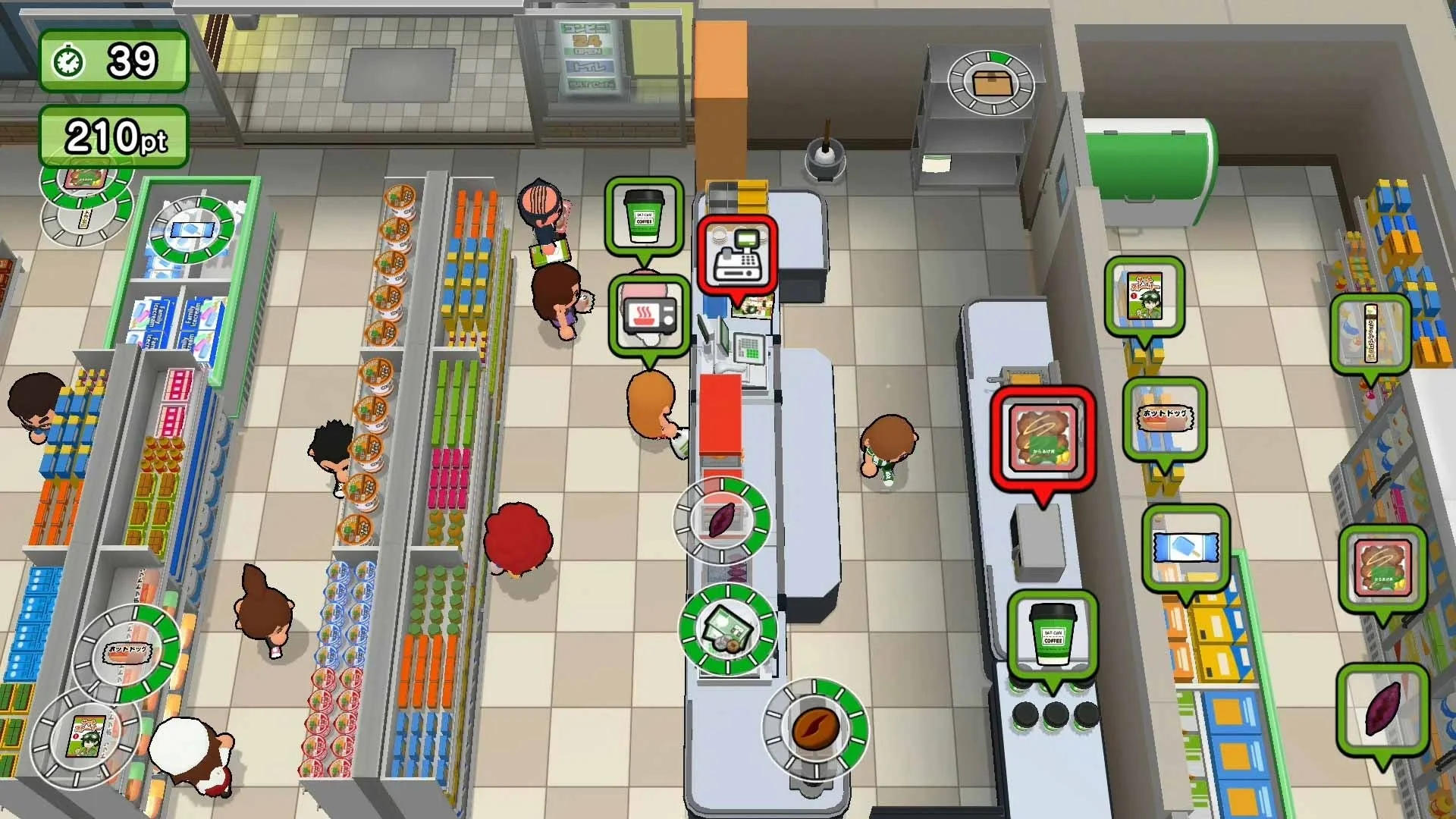 コンビニ店内とレジ