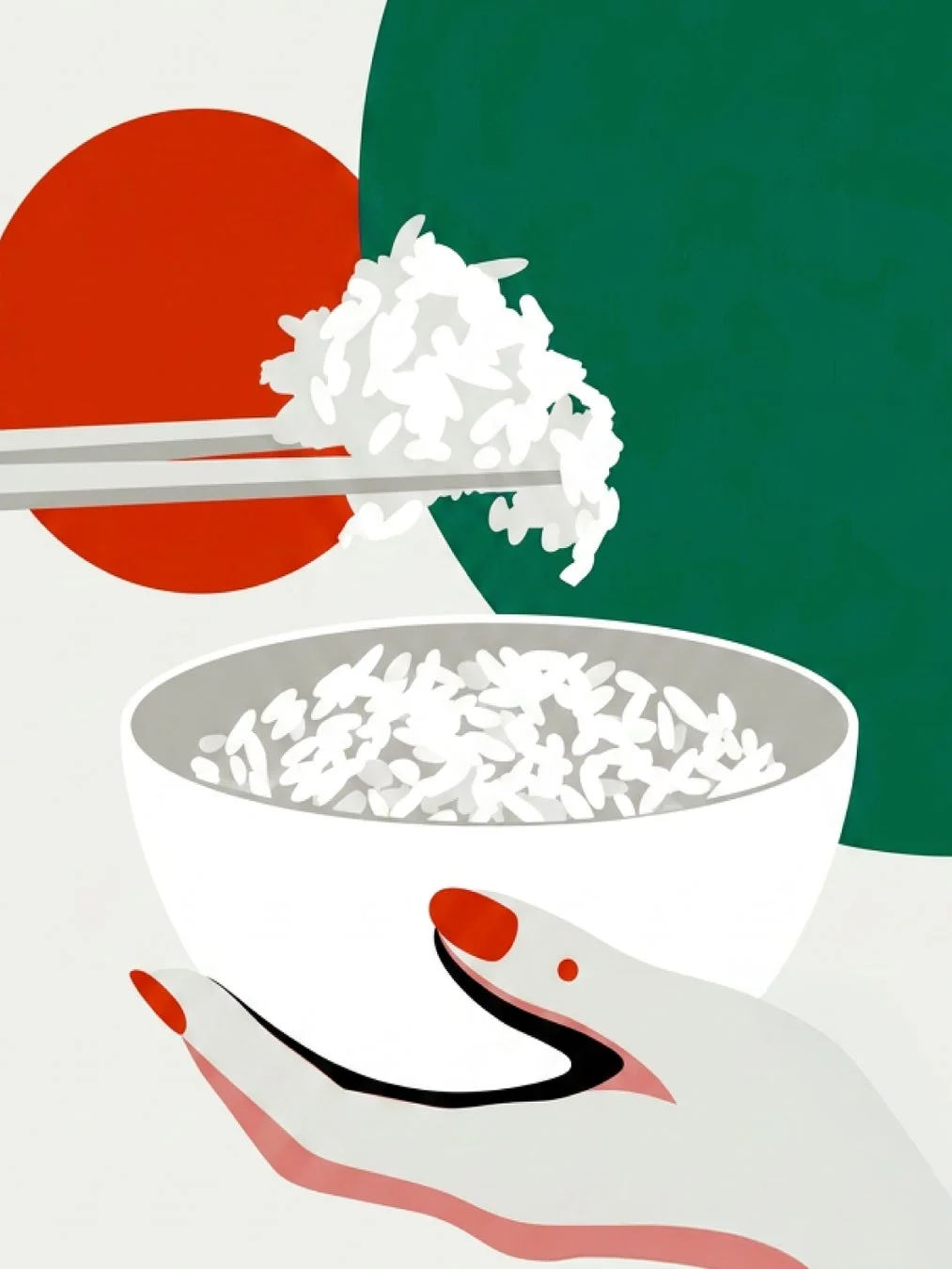 ご飯と箸のイラスト