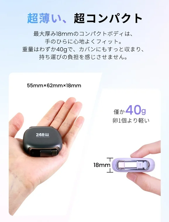 超薄型・超軽量デザイン
