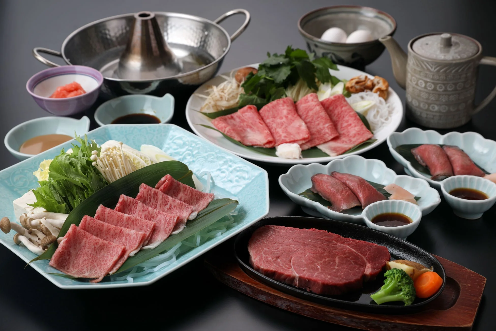 米沢牛食べ尽くしプランの料理