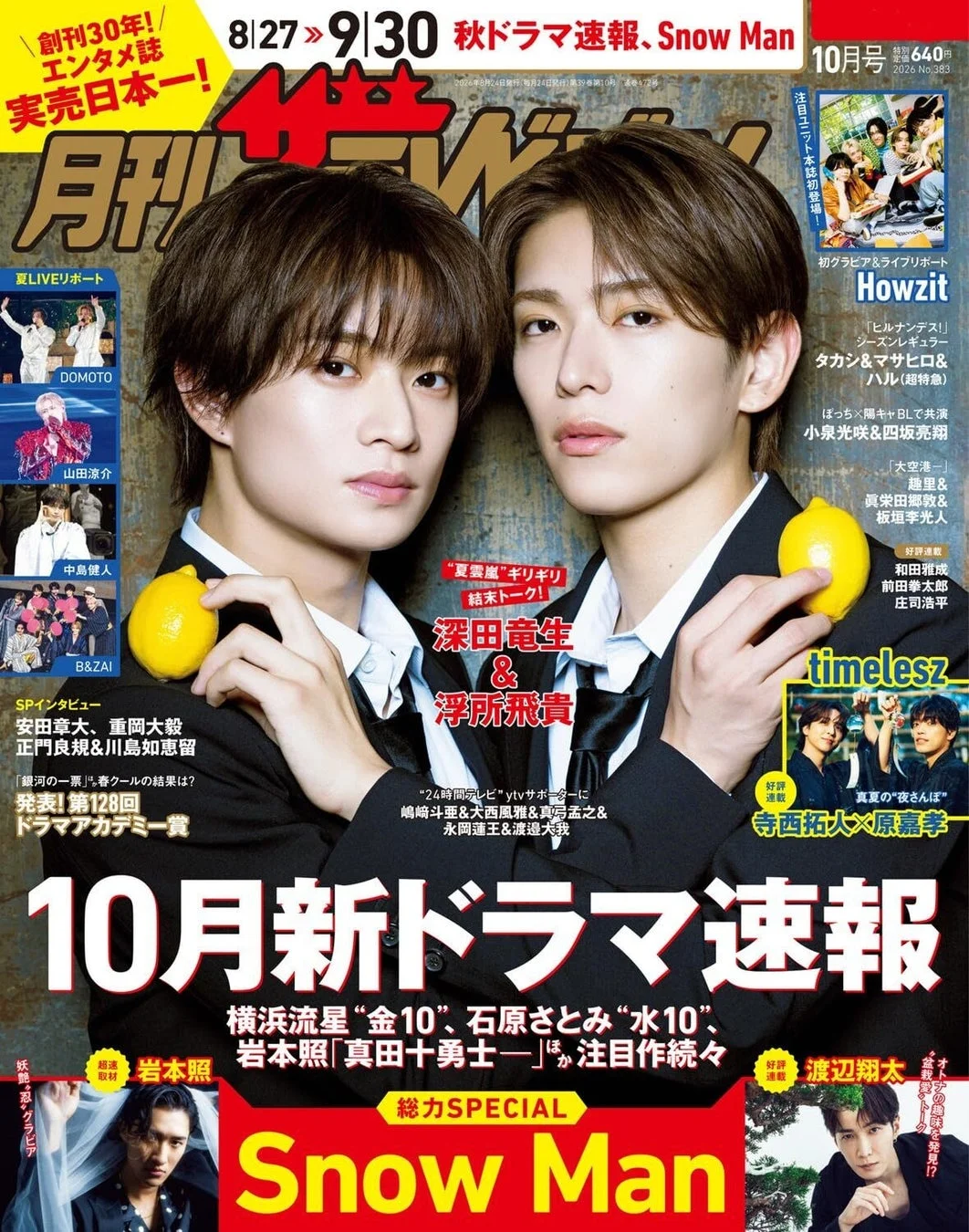 月刊ザテレビジョン表紙