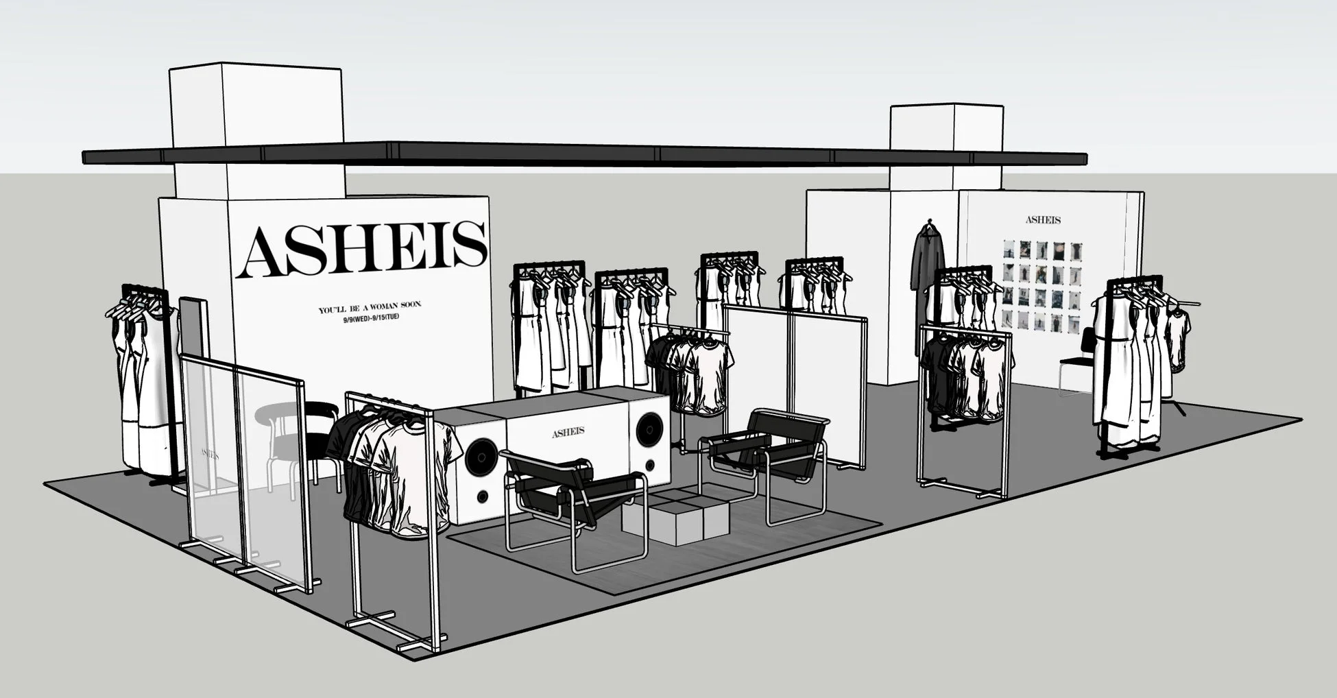 ASHEIS POP UP 店舗デザイン