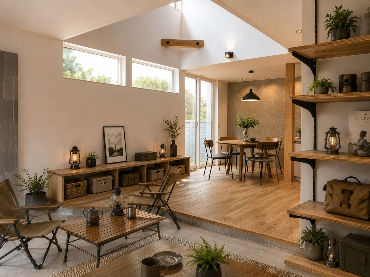 URBAN Outdoor HOUSEのLDKとアウトドアギア