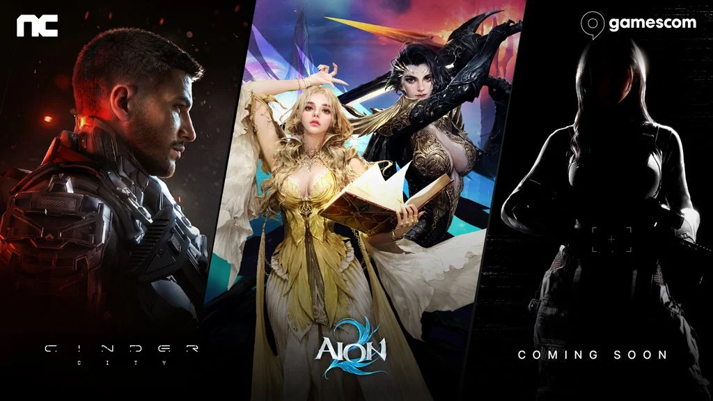 gamescomでのNCソフトの新作ゲーム発表を告知する画像