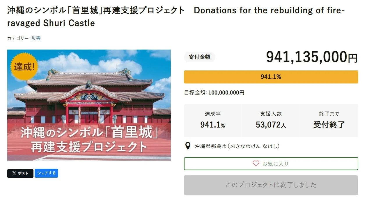 首里城再建支援プロジェクト