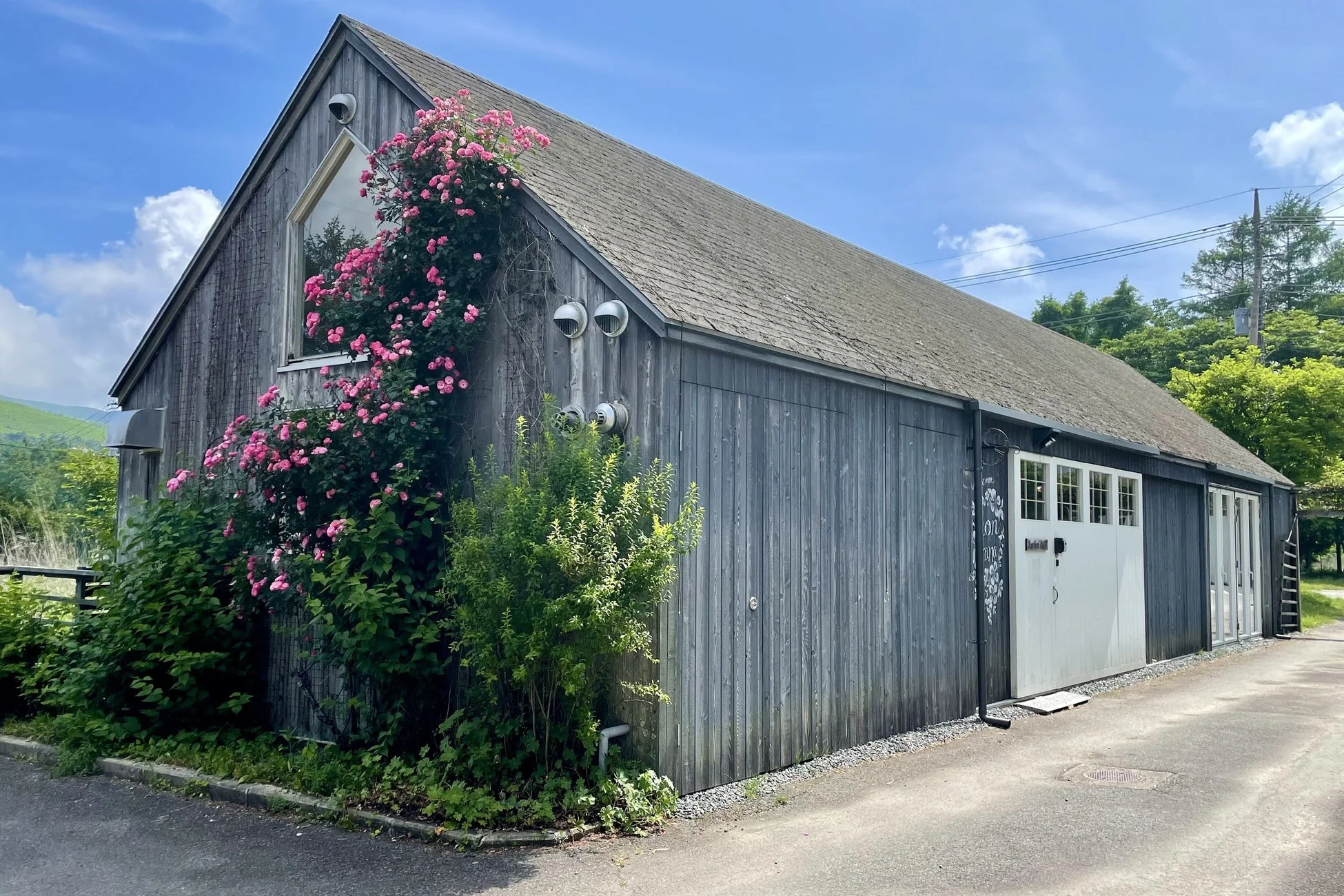GARDEN SHED 外観とバラ