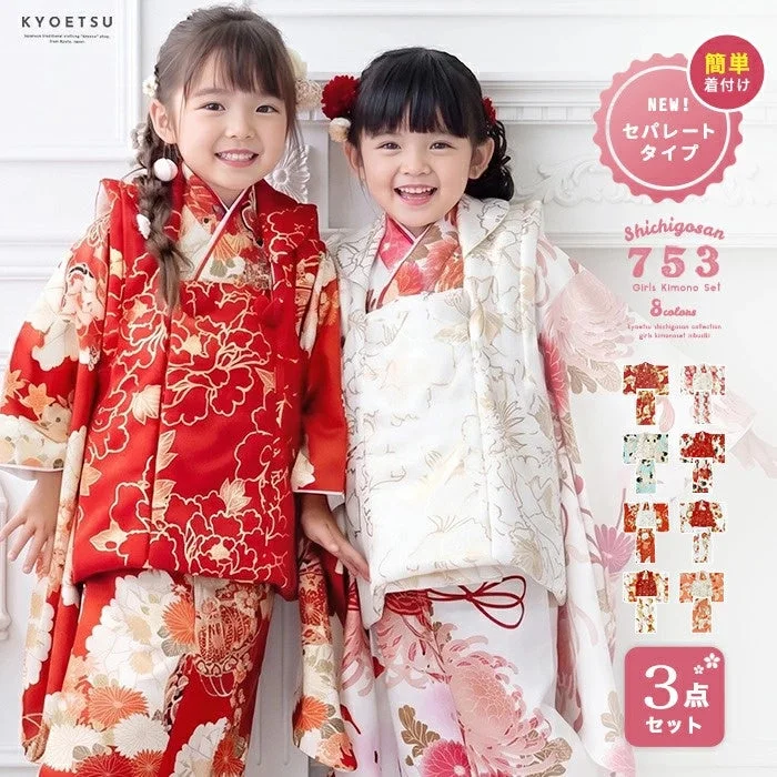 七五三の祝い着を着た2人の女の子