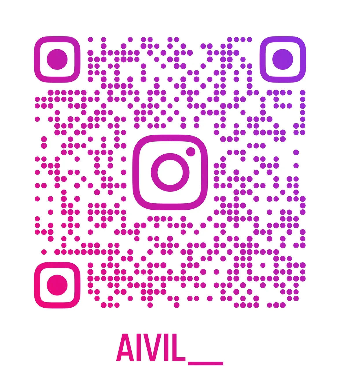 ピンクと紫のグラデーションでデザインされたInstagramのQRコード
