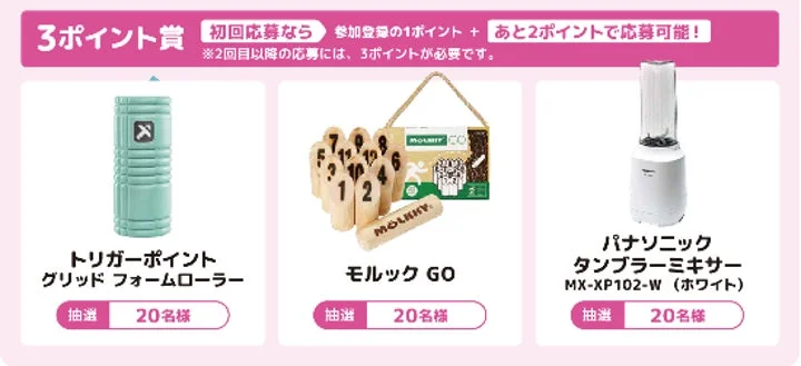 3ポイント賞の賞品
