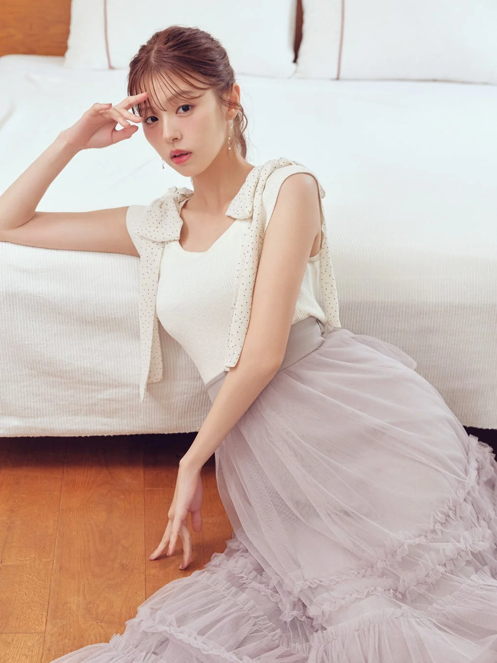 チュールスカートの女性