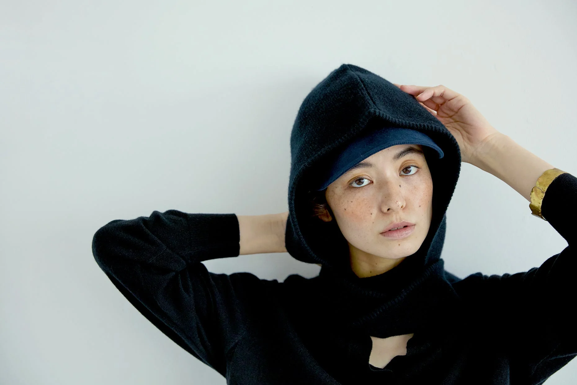 knit hood muffler着用例2