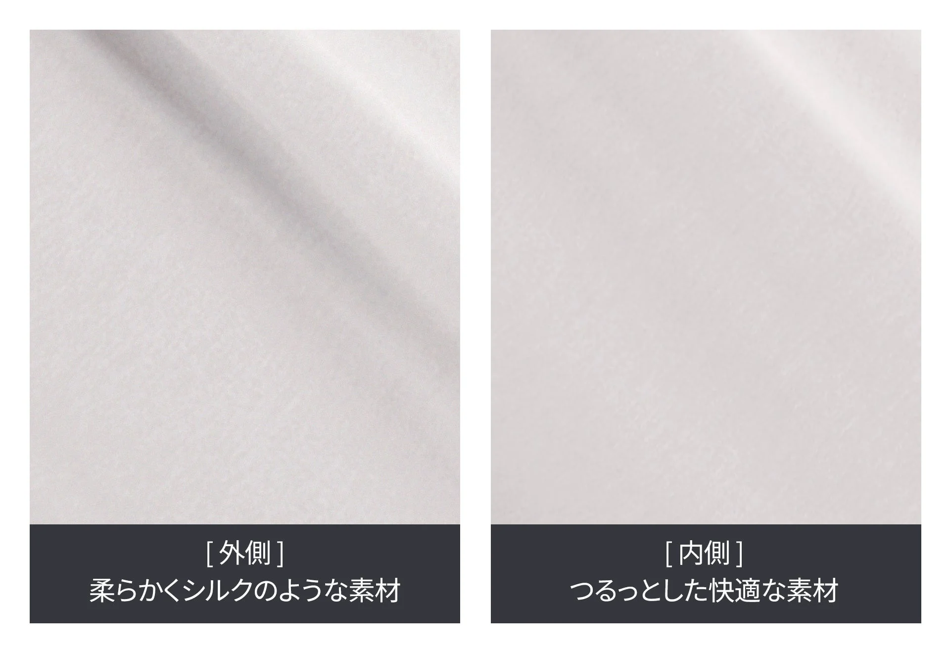 異なる質感を持つ2種類の素材を比較した画像